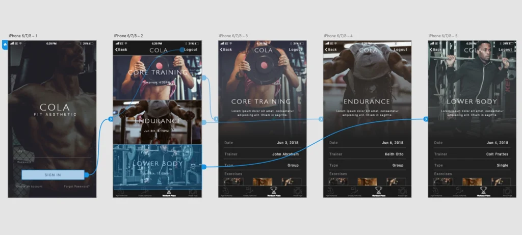ngstudio.design cola prototype screens