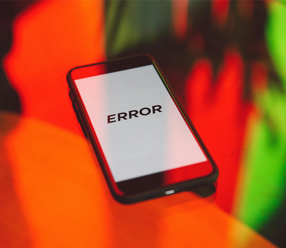 WordPress Help image_smart phone laying flat on surface with an error message on it